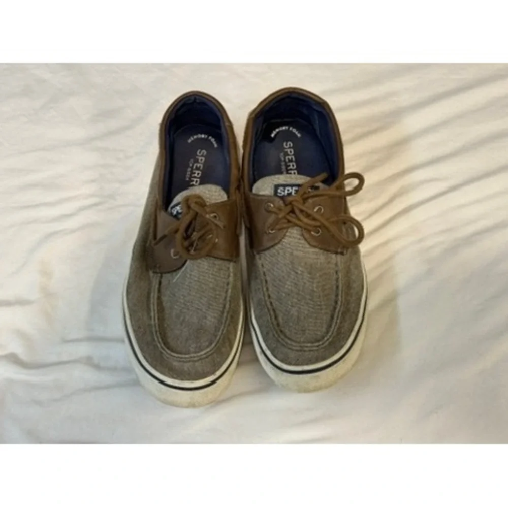 Sperry Top-Sider Mens Canvas Boat Shoes Tan Brown STS21489 Size 12
